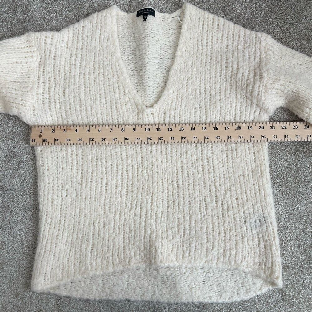 Rag & Bone Womens L‎ Alpaca Bouclé Chunky Sweater Freda Cozy Luxury Preppy - Picture 11 of 13